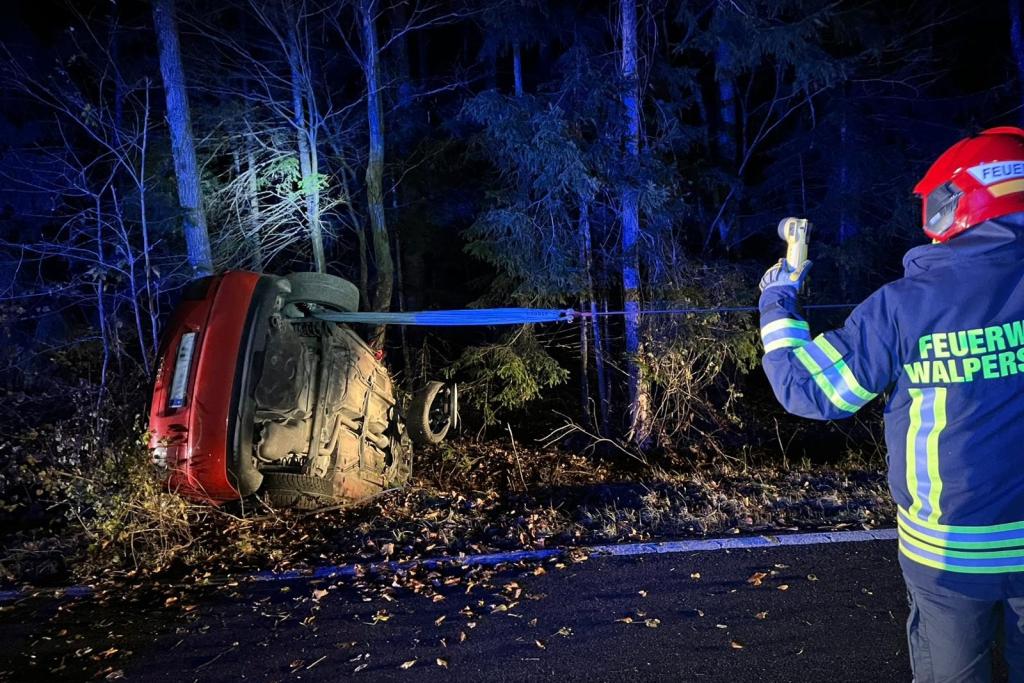 FF Walpersbach: Verkehrsunfall im Bereich Schleinzer Berg
